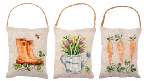 Flower Garden (Set of 3)  - click here for more details about counted cross stitch kit