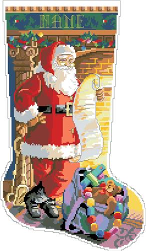 click here to view larger image of Checking His List Stocking (chart)