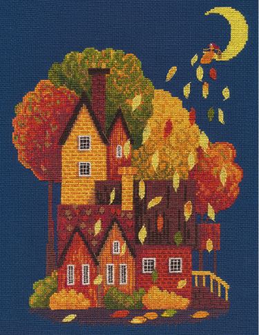 Magic Leaf Fall - click here for more details about counted cross stitch kit