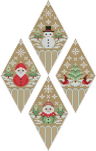 click here to view larger image of Woodland Christmas Ornaments (chart)