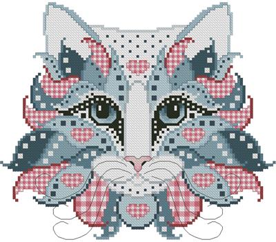 click here to view larger image of Colorful Cats - Gingham (chart)