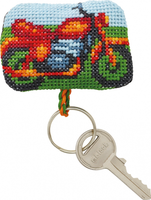 click here to view larger image of Key Ring - Motorcycle  (counted cross stitch kit)