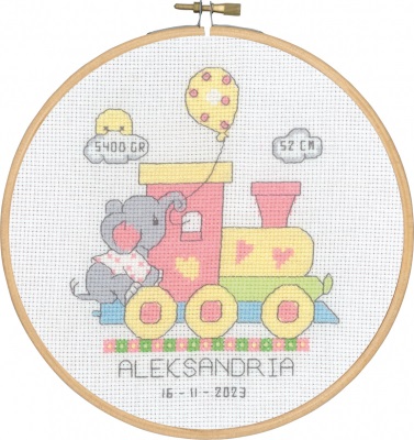 click here to view larger image of Alexsandria Birth Announcement (counted cross stitch kit)