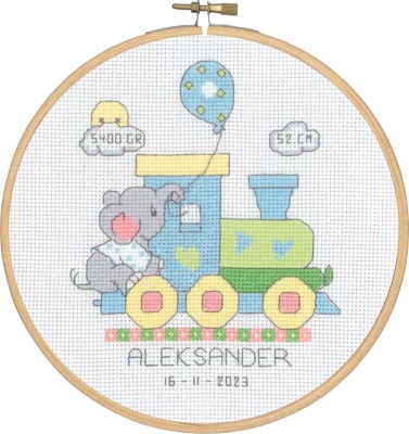 click here to view larger image of Alexsander Birth Announcement (counted cross stitch kit)