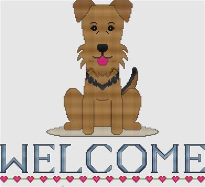 click here to view larger image of Airedale Terrier - Welcome (chart)