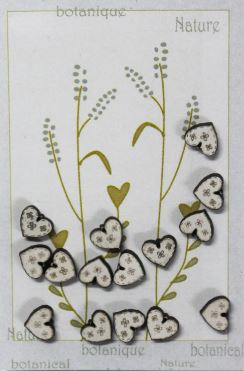 click here to view larger image of 15 Cream Hearts Buttons (button pack)