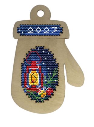 click here to view larger image of Christmas Mitten - Lantern (counted cross stitch kit)