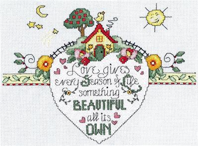click here to view larger image of Love Gives Every Season - Mary Engelbreit (counted cross stitch kit)