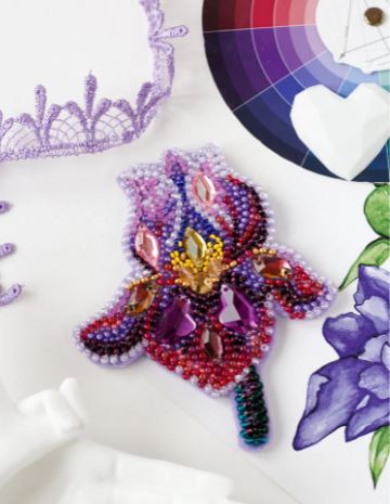 click here to view larger image of Amethyst Iris (bead embroidery kit)