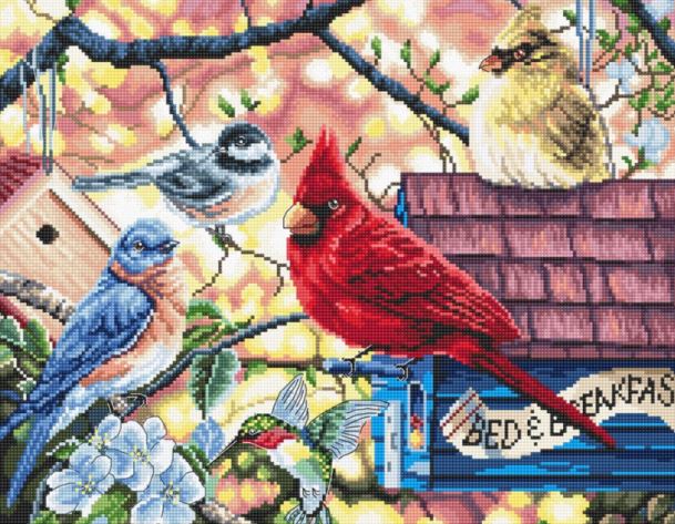 click here to view larger image of Springtime Songbirds (counted cross stitch kit)