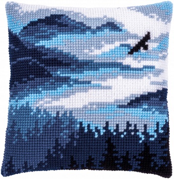 click here to view larger image of Blue Landscape Cushion (needlepoint kit)