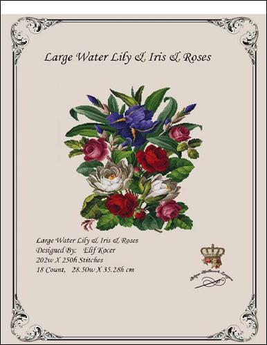 click here to view larger image of Large Water Lily and Iris and Roses (chart)
