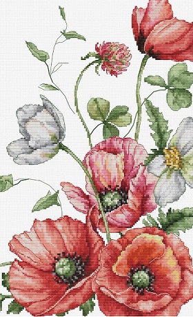 click here to view larger image of Field Poppies (counted cross stitch kit)