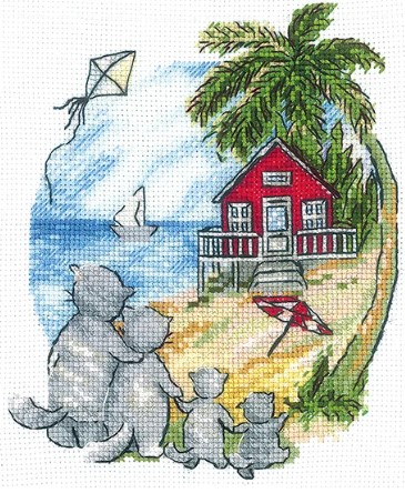 click here to view larger image of Housewarming Cats (counted cross stitch kit)