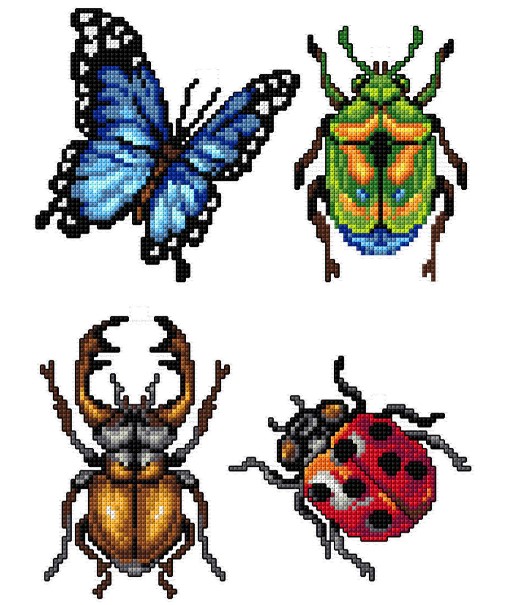 click here to view larger image of Bugs  (counted cross stitch kit)