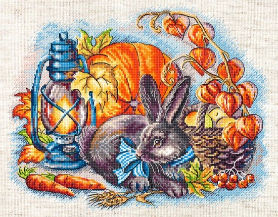 click here to view larger image of Autumn with a Rabbit  (counted cross stitch kit)