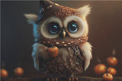 Cute Halloween Owl - click here for more details about chart