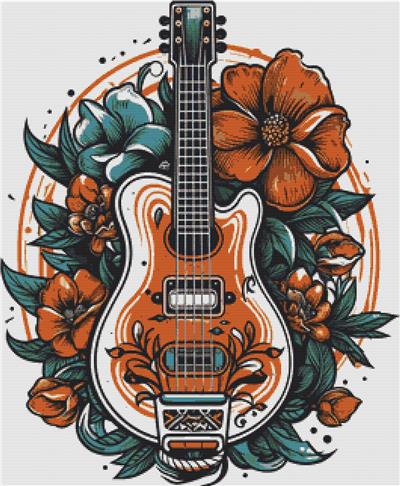 click here to view larger image of Guitar and Flowers (chart)
