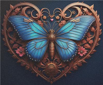 click here to view larger image of Steampunk Butterfly Heart (chart)