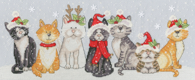 click here to view larger image of Festive Felines (counted cross stitch kit)