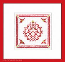 click here to view larger image of Filigree Bauble Cards - Red (counted cross stitch kit)