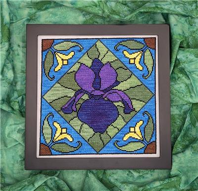 click here to view larger image of Stained Glass Purple Iris (chart)