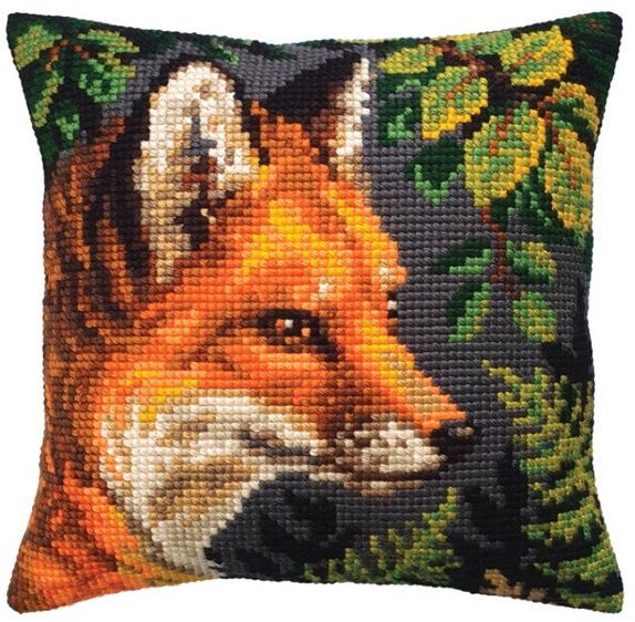 click here to view larger image of Fox Cushion (counted canvas kit)