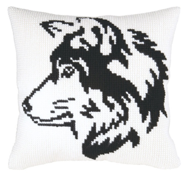 click here to view larger image of Dog Head Cushion (counted canvas kit)