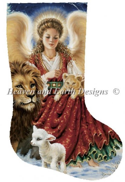 click here to view larger image of Angel Lion and Lamb Stocking (chart)