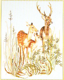click here to view larger image of Deer With Fawn (counted cross stitch kit)