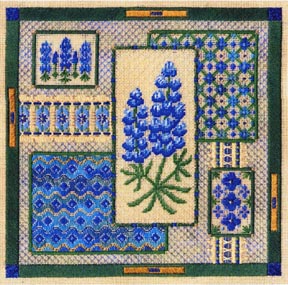 click here to view larger image of Bluebonnet Collage (counted canvas chart)