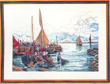 click here to view larger image of Fishing Harbor (counted cross stitch kit)