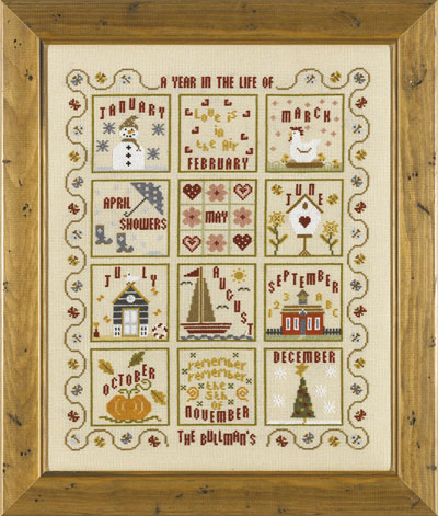 click here to view larger image of Year In The Life Of..., A (Kit) 32ct Linen (counted cross stitch kit)