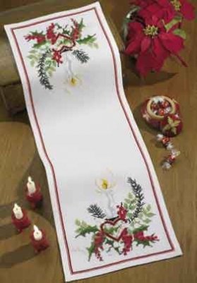 click here to view larger image of Candle Tablerunner (counted cross stitch kit)