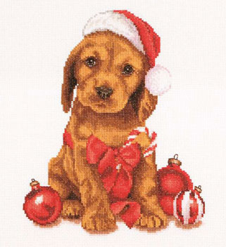 click here to view larger image of Christmas Puppy (counted cross stitch kit)