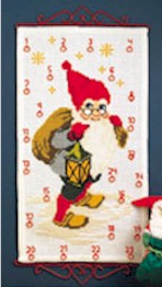 click here to view larger image of Advent Calendar - Santa With Lantern (counted cross stitch kit)