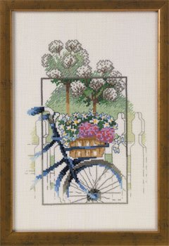 click here to view larger image of Bike In A Garden (counted cross stitch kit)
